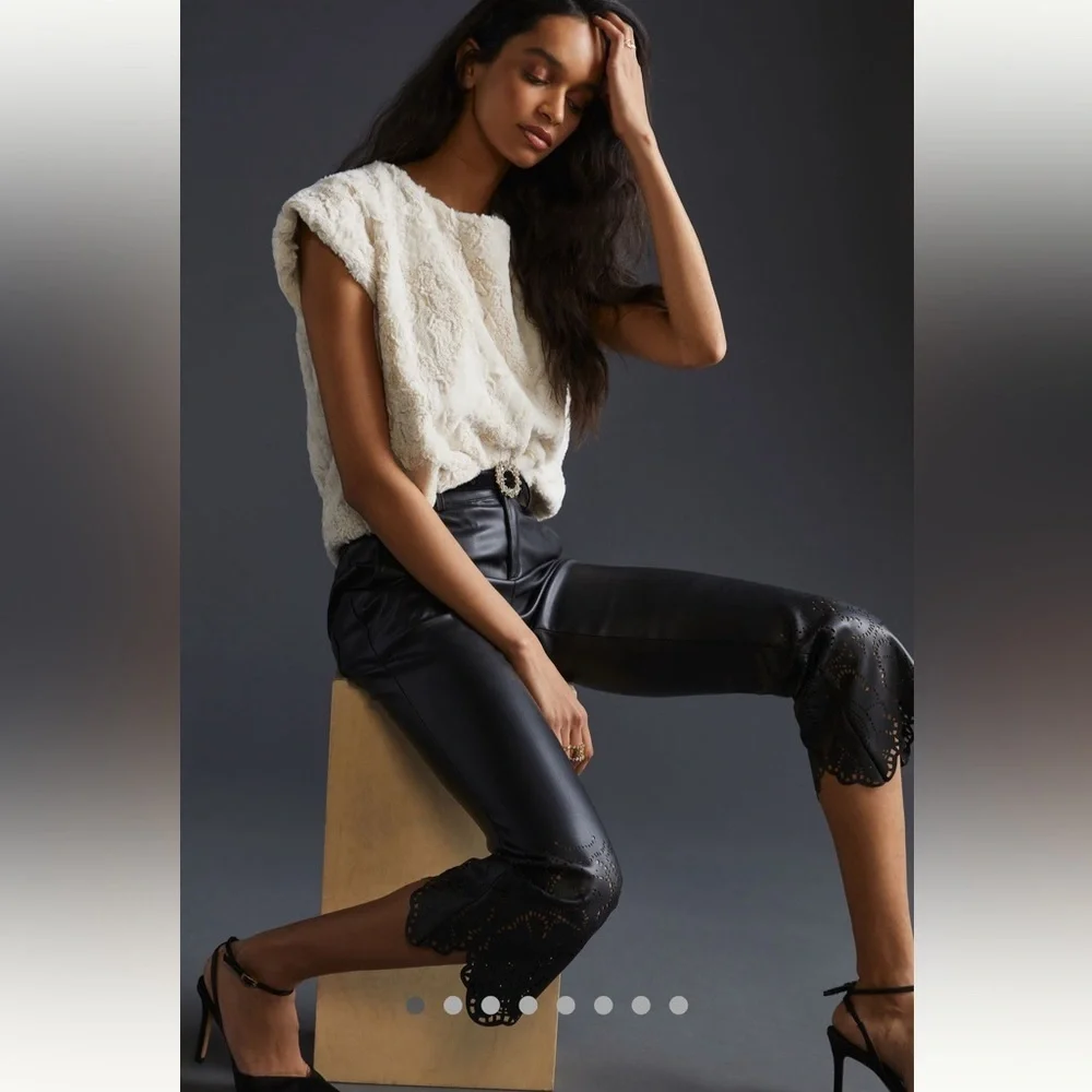 Anthropologie NWT Maeve Faux Fur Tee Size L - Picture 2 of 15
